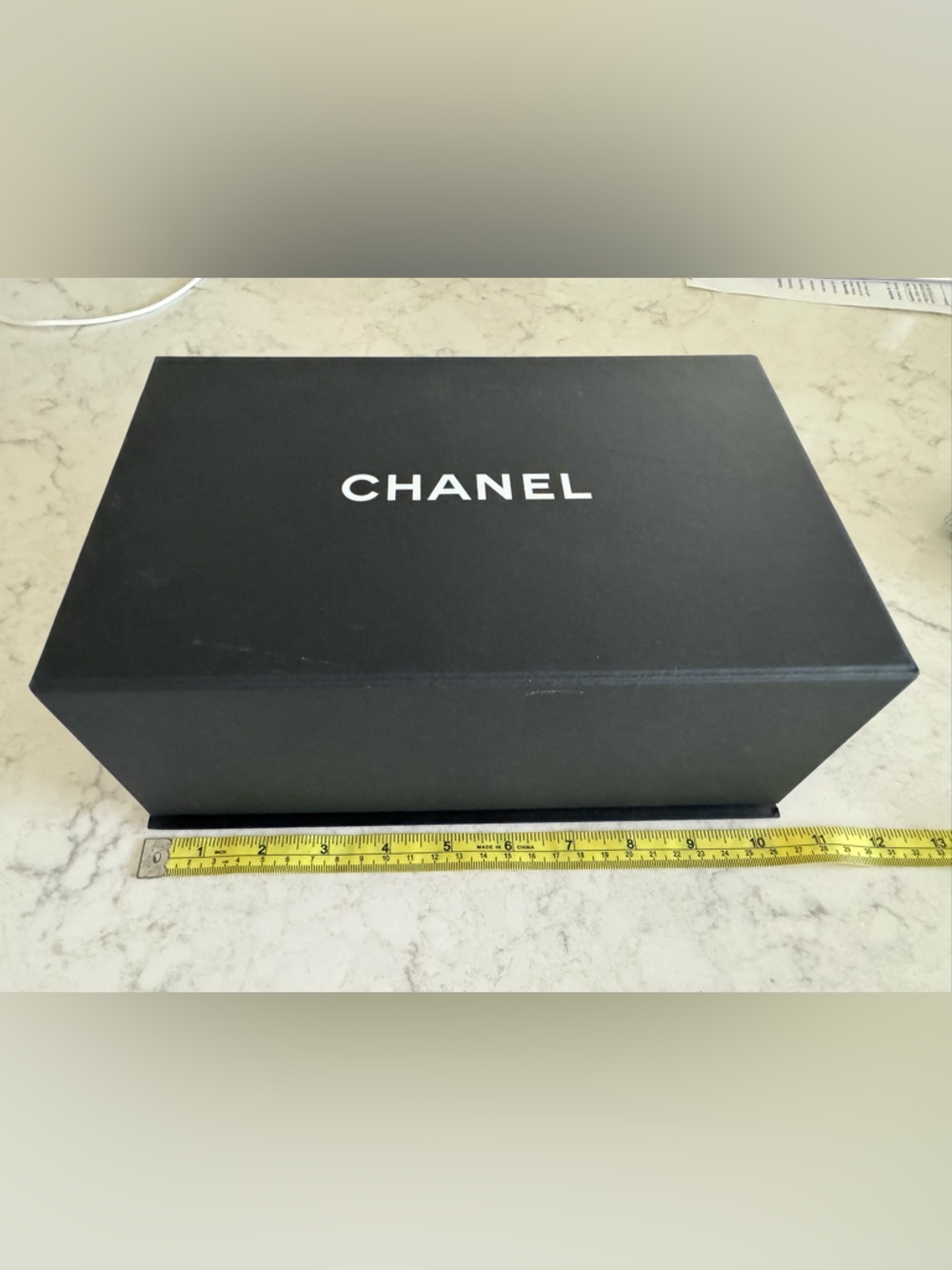Authentic CHANEL Black and White Branded flip top Box